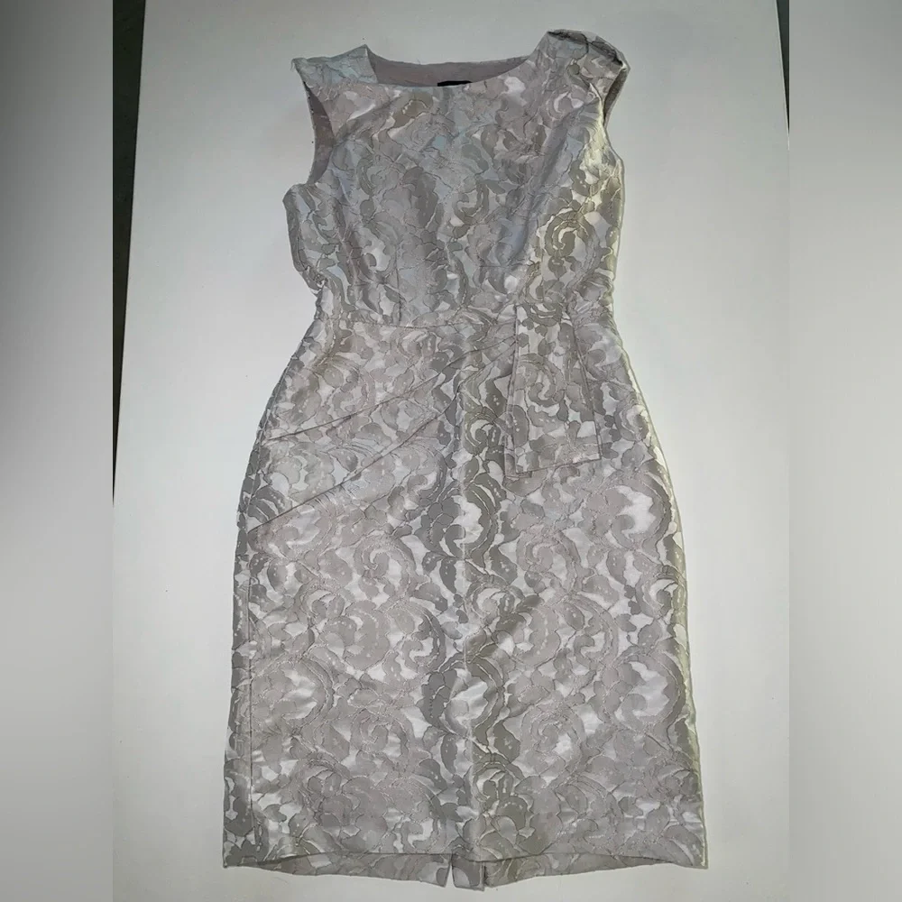 Adrianna Papell Sleeveless Cocktail Dress Floral Embroidered Sheath Pattern - Picture 5 of 10